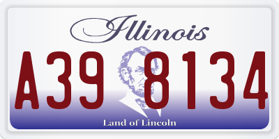 IL license plate A398134