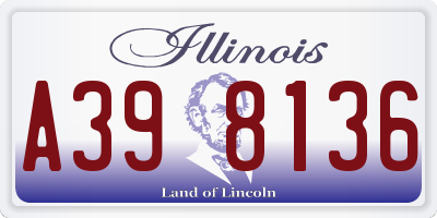 IL license plate A398136