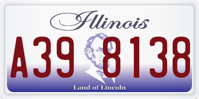 IL license plate A398138