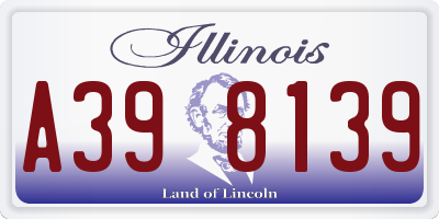 IL license plate A398139