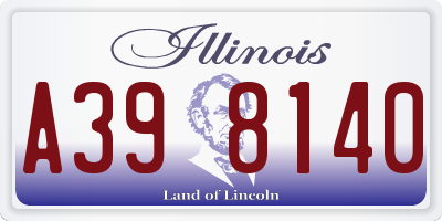 IL license plate A398140