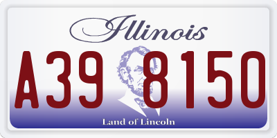 IL license plate A398150
