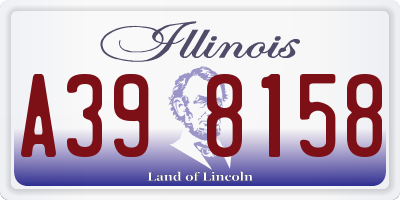 IL license plate A398158