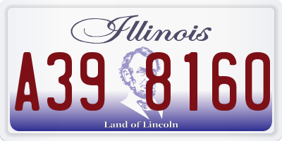 IL license plate A398160