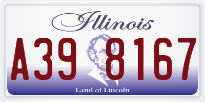 IL license plate A398167