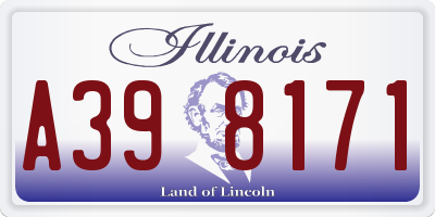 IL license plate A398171