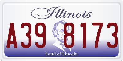 IL license plate A398173