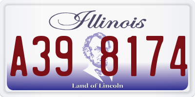 IL license plate A398174