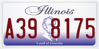 IL license plate A398175