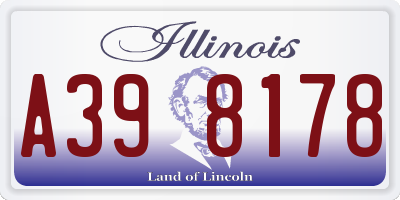 IL license plate A398178