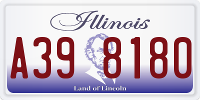 IL license plate A398180