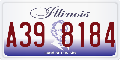IL license plate A398184