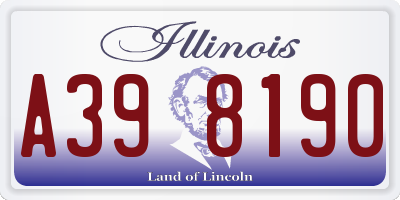IL license plate A398190