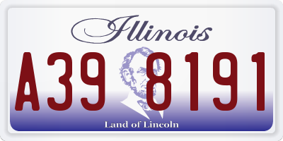 IL license plate A398191