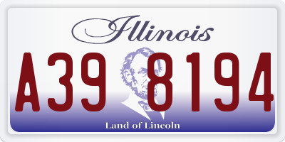 IL license plate A398194