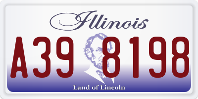 IL license plate A398198