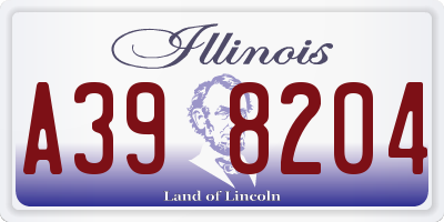 IL license plate A398204