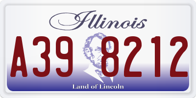 IL license plate A398212