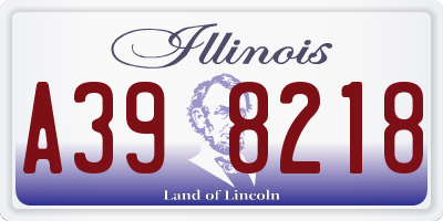 IL license plate A398218
