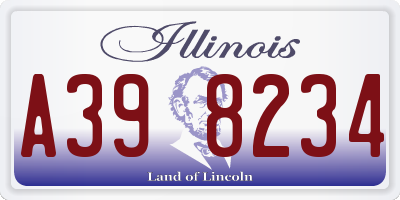 IL license plate A398234