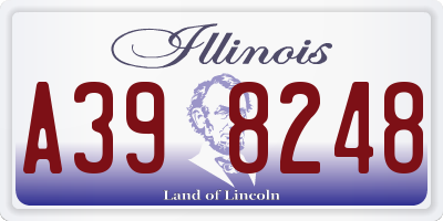 IL license plate A398248