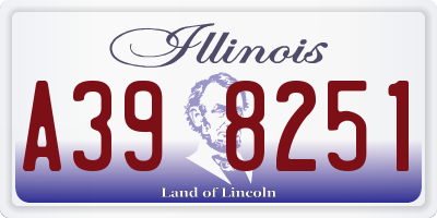 IL license plate A398251