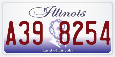 IL license plate A398254
