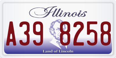 IL license plate A398258