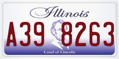 IL license plate A398263