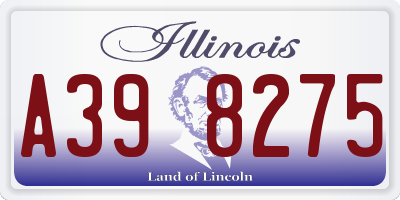 IL license plate A398275