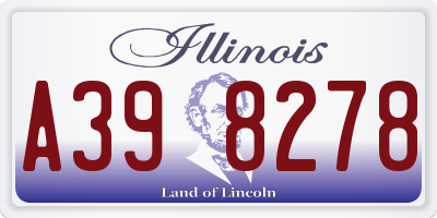IL license plate A398278
