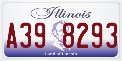 IL license plate A398293