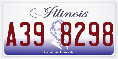 IL license plate A398298