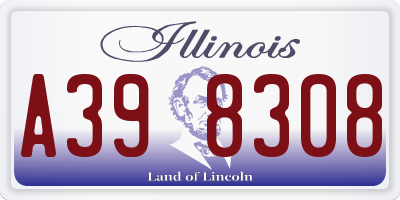 IL license plate A398308