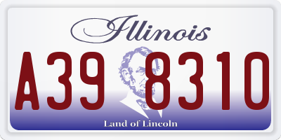 IL license plate A398310