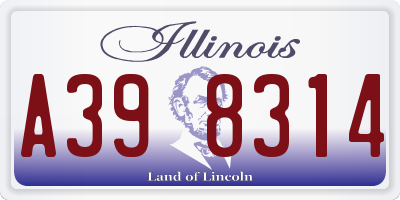 IL license plate A398314