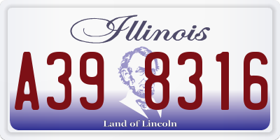 IL license plate A398316