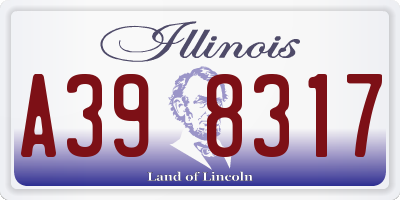 IL license plate A398317