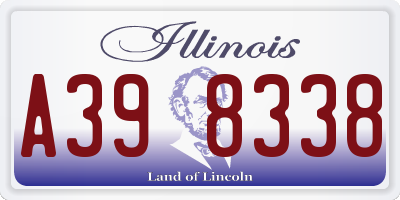 IL license plate A398338