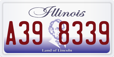 IL license plate A398339