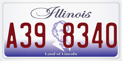 IL license plate A398340