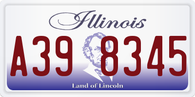IL license plate A398345
