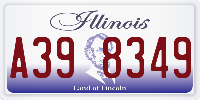 IL license plate A398349