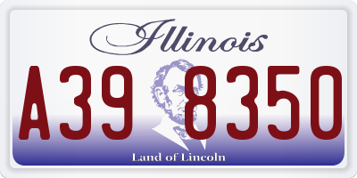 IL license plate A398350