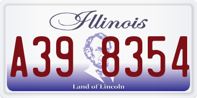 IL license plate A398354