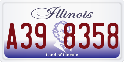 IL license plate A398358
