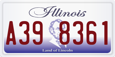 IL license plate A398361