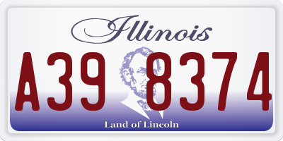 IL license plate A398374