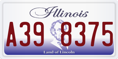 IL license plate A398375