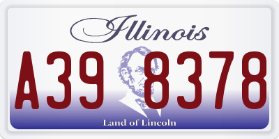 IL license plate A398378